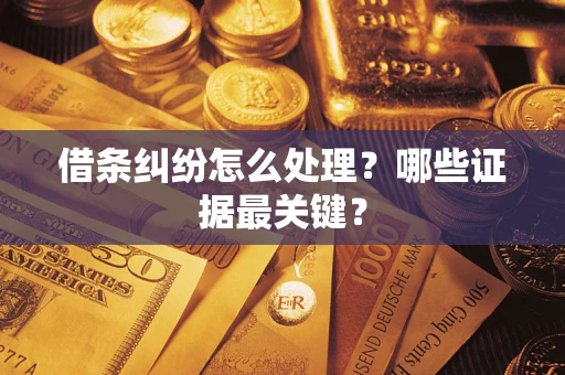 济南借条纠纷怎么处理？哪些证据最关键？